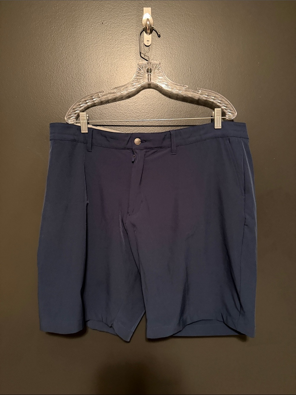 adidas Men's Navy Flat-Front Golf Shorts